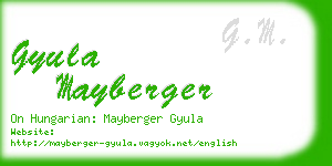 gyula mayberger business card